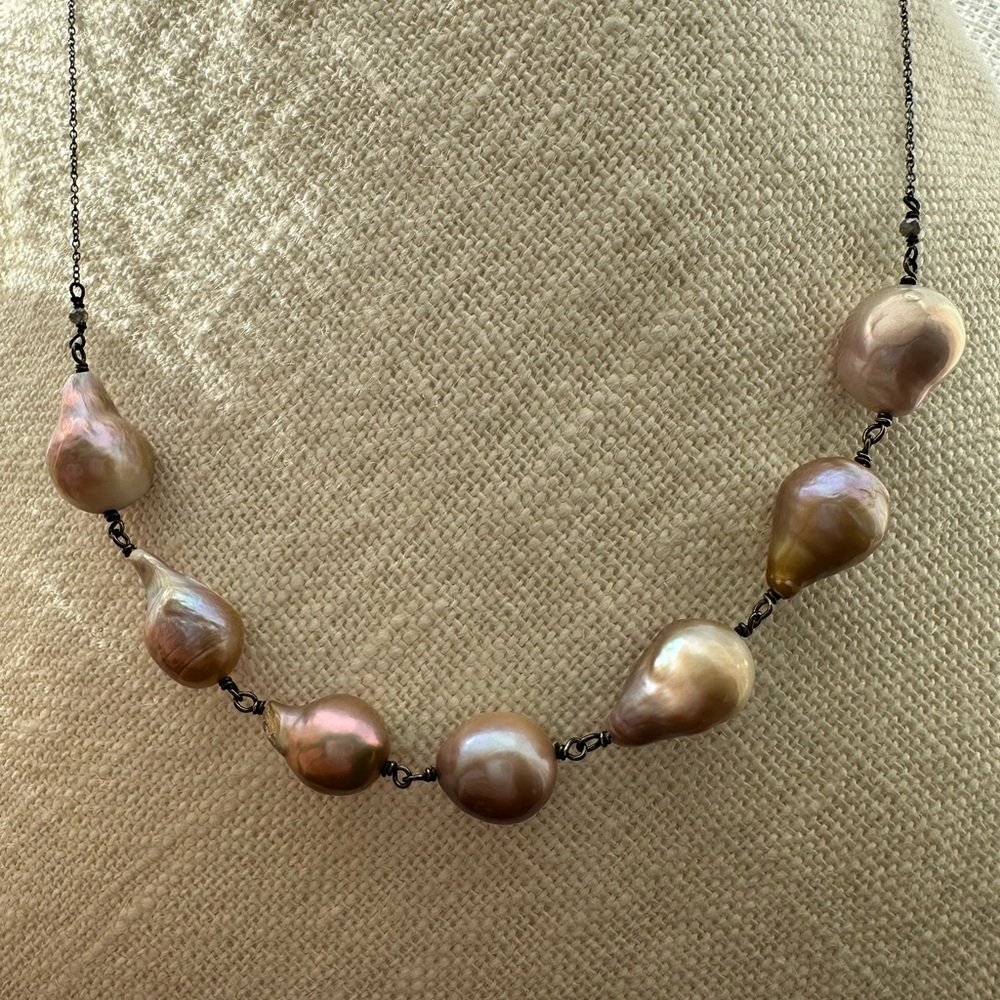 Baroque Pink Pearl Necklace